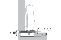 Adapter ter verkleining van de boordiepte, Voor boorbeeld TH / TS, dikte 2.7 mm