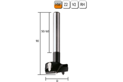 Potscharnierfrees met voorsnijders l=90 d=45
