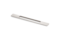 Poignée Nubia, entraxe de perçages 192 / 352 mm, L 437 mm, B 8 mm, H 35 mm, aspect inox brossé