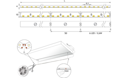 Ivo strip led 10x4mm 24V 30W 2535mm 4000K 
