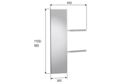 Exclusiv miroir extensible h.1155mm blanc  