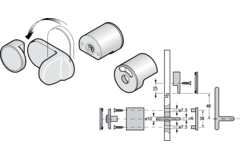 Pba 500-nylon bl. dispositif fermet.libre/occupe+g ache/bout.