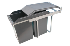 Hailo tandem i 2x15l grijs