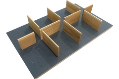 Modulo set tiroir casser.antiderap+separat.chene c120  1124x 473 x 15 mm