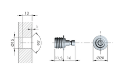Fixation latérale K12 - encastré 