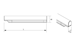 Led snite 7w 230V 4000K 539mm blanc 