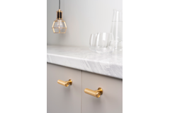 Bouton T RILLE L55 aluminium brossé noir