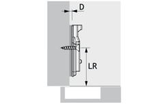 Veosys Kruismontageplaat om aan te schroeven, Rijboring 37 x 32 mm, Afstand mm 0.0 mm