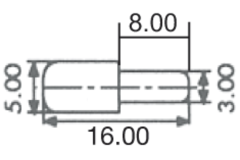 Taquet duplo 3/5mm nickele  