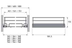 Exclusiv uittrekmand k.500mm wit SoftClose
