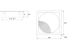 Passe cable Exit Q zamak blanc 90x90mm 