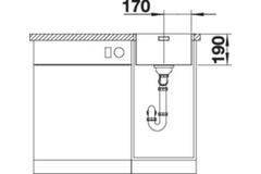 Blanco spoeltafel andano 340-if man.