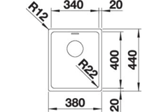 Blanco spoeltafel andano 340-if man.