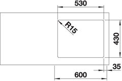 Blanco spoeltafel andano 500-if man.
