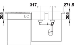 Blanco spoeltafel classimo 8-IF rvs