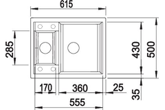 Blanco spoeltafel metra 6 rock grey man.