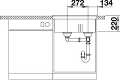 Blanco spoeltafel Pleon 6 split zwart manueel