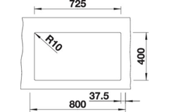 Blanco spoeltafel subline 350/350-u rotsgrijs man.