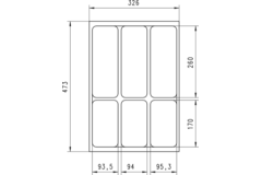 Mono besteklade K 40  cm leigrijs 326 x 473mm 326 x 473mm