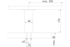 Barsteun korfu recht h:170mm rvs