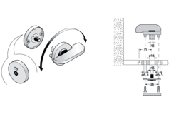 Pba 500-inox sat. dispositif de fermeture libre/oc cupe plat