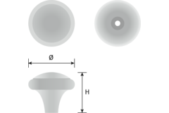 Knop snowdon gietijzer zwart dia. 34mm