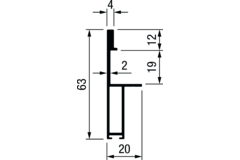 Greepprofiel essence C 2,6m zwart