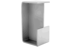 Poignee porte coulissante kube 100x50x40mm inox  angle arrondie