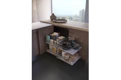 Rational corner Soft Close 450mm droite + 4 panier fond en bois