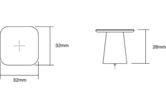 Bouton PRISM L32 zamac mat noir