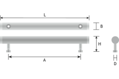 Poignée qupon ea160 l186 noisier/noir mat 