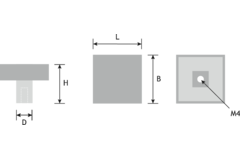 Bouton kir zamak blanc l30mm 