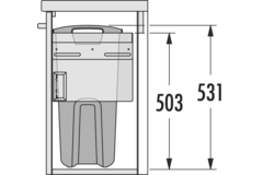 Hailo Laundry Carrier bad k.45 33l grijs