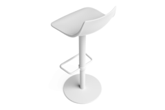 Tabouret chef blanc rond|polycarb blanc 