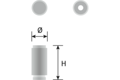 Gekrulde knop ø16 h35mm mat zwart