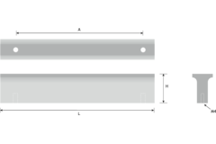 Greep l=80mm boorafst.64mm alu mat