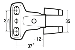 Projectsch.arm mb-6810 6mm 230° nikkel
