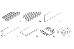 Hawa Combino 65/80 set rail 2500mm