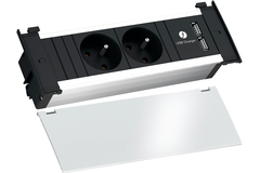 Kapsa blanc 2 prises b-f + chargeur usb  
