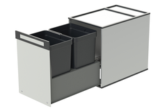 Highline 1 poubelle 10+10l inox c.40cm extension totale avec ammortisseur