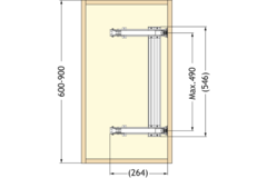 Scharnier-set Monoflat Lin-X450 vernikkeld