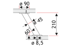 Support de bar bari d.45mm inox  