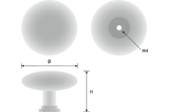 Bouton 327 dia. 31mm couleur étain 