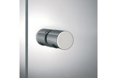 Paar knoppen met greep, voor 6/12 mm glas, B34 L25, geborsteld rvs effect