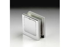 Klem wand/glas gelijk met de wand, voor 6/12 mm glas, B40 H40, geborsteld rvs effect