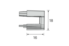 Embout profilé Led mec5 gris 
