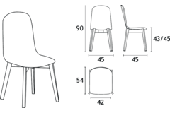 Chaise dolce noir|laqué noir 