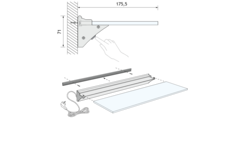 Mono teo led tablette verre 900mm 4,8W 230V 4000K 