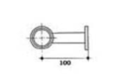 Support haut droit d 40mm laiton poli  