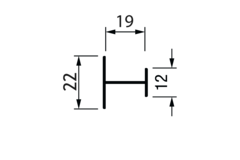 Profil-H horizontal PRH19-85 4m alu noir  